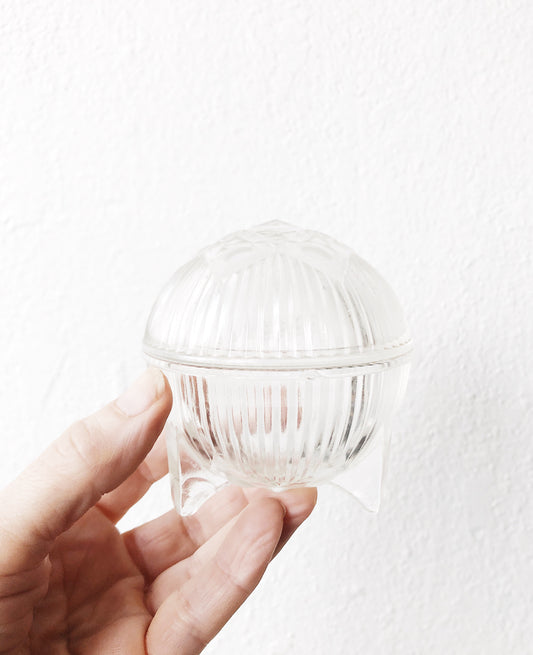 Vintage Art Deco Round Glass Box