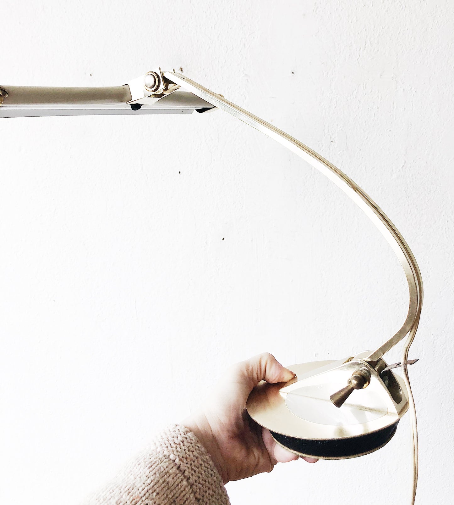 Vintage Brass and Enamel Lamp