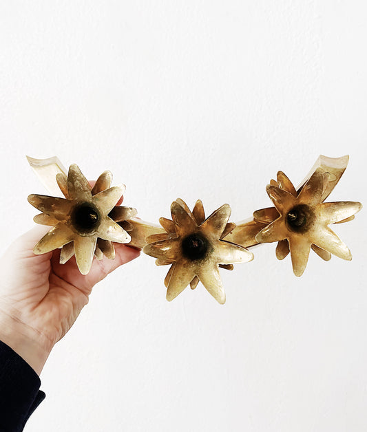 Mid Century Brass Pineapple Candelabra