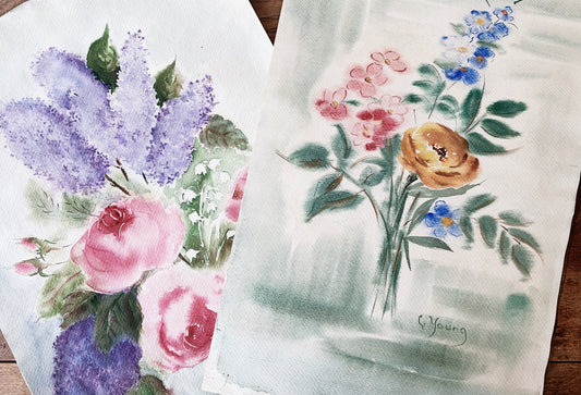 Vintage Floral Watercolor Painting