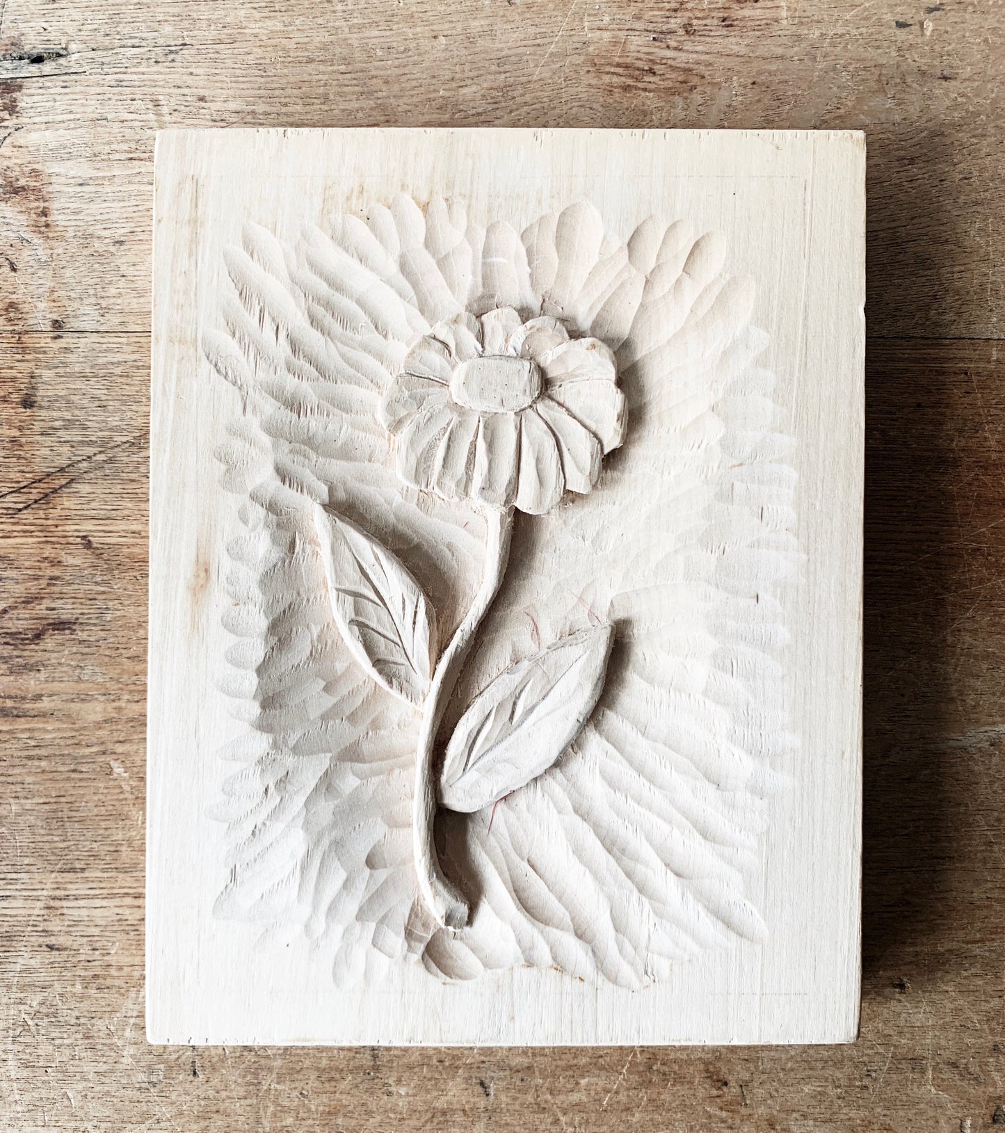 Carved Wood Reversible Plaque