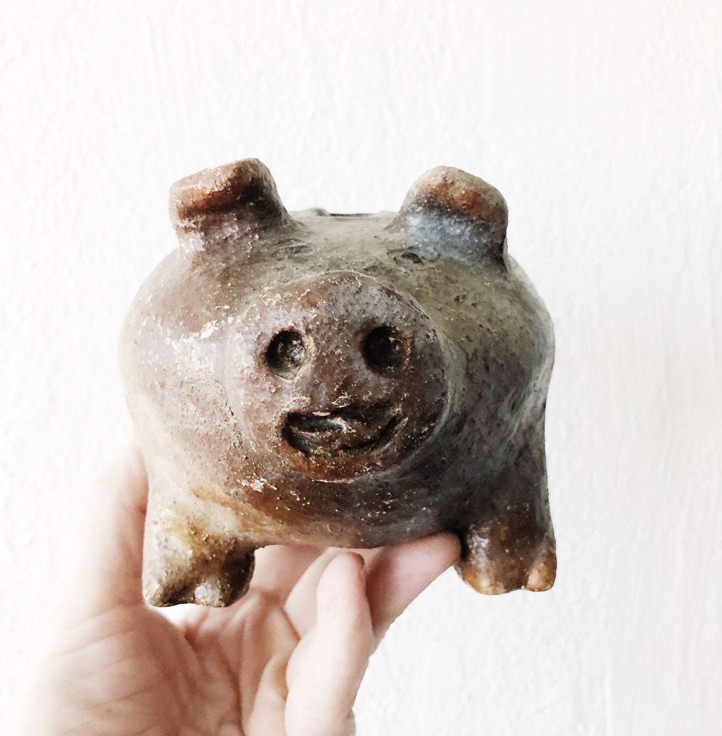 Vintage Primitive Clay Piggy Bank