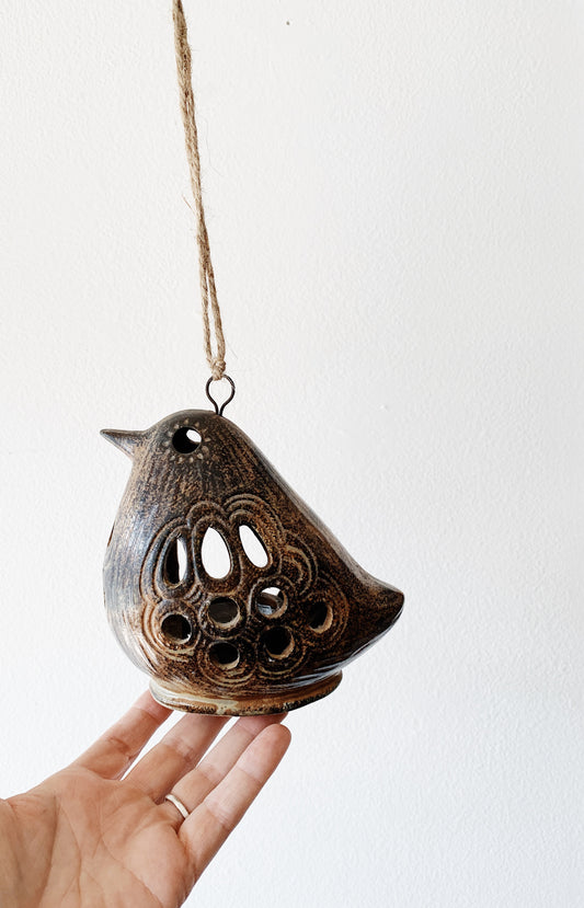 Vintage Hanging Ceramic Luminary