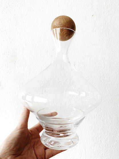 Mid Century Blown Glass Decanter With Base