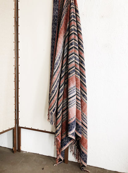 Vintage Indigo Ikat Blanket