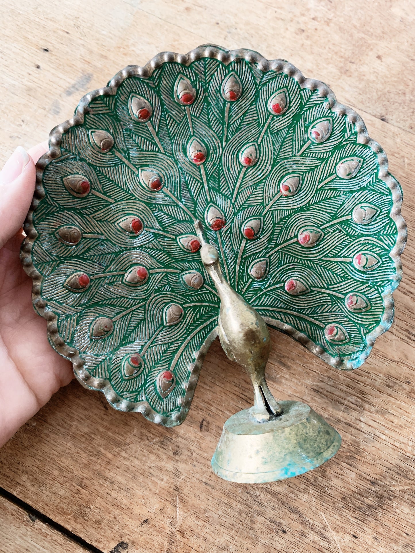 Vintage Brass Peacock