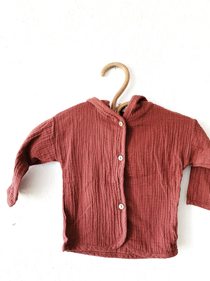 Toddler Cotton Button Up Hoodie