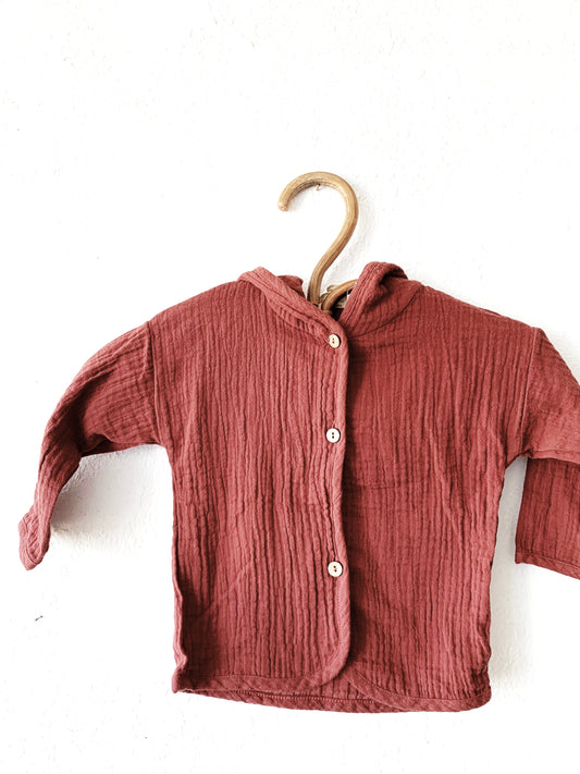 Toddler Cotton Button Up Hoodie