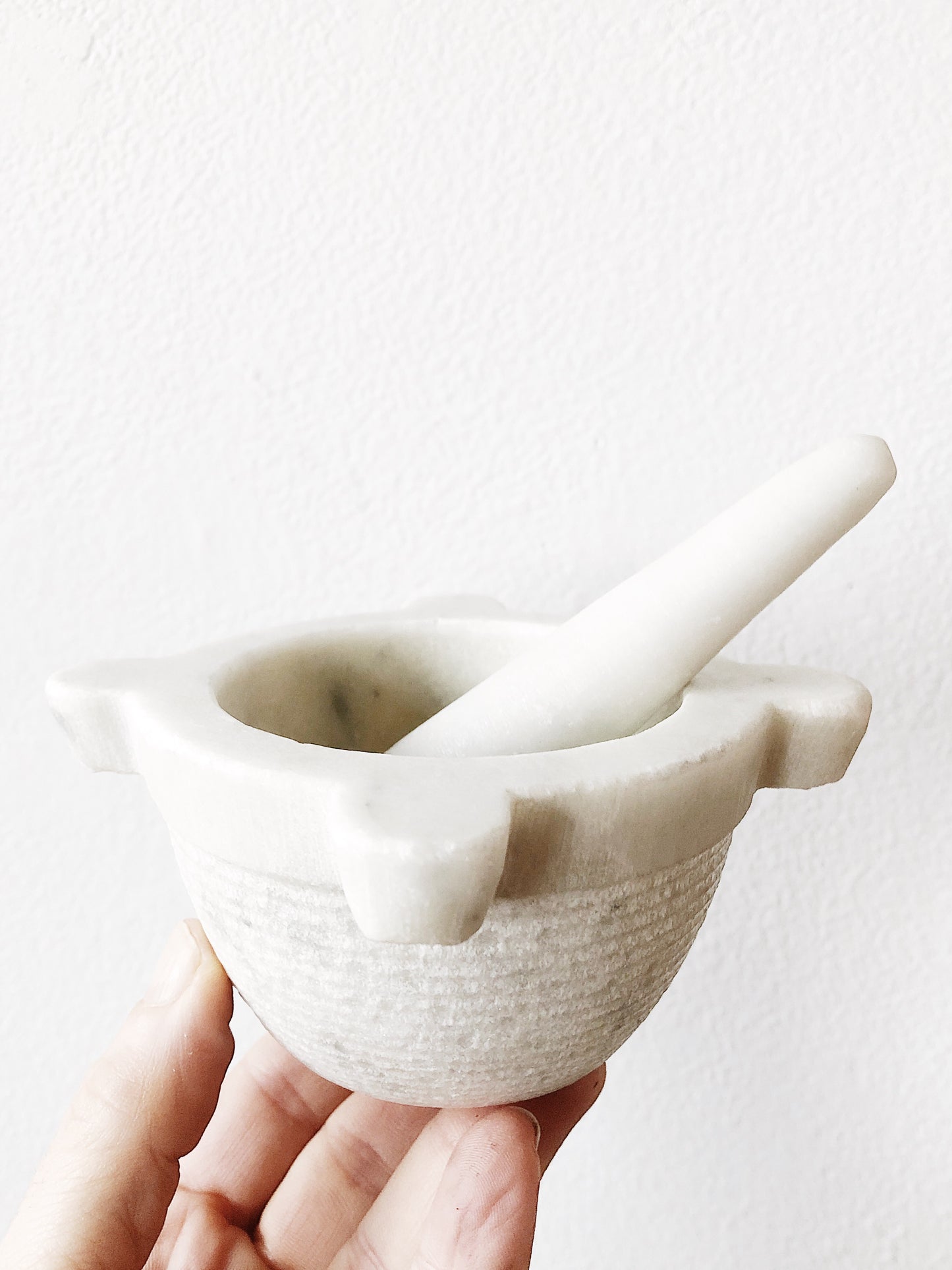 Vintage Marble Crucible Mortar and Pestle