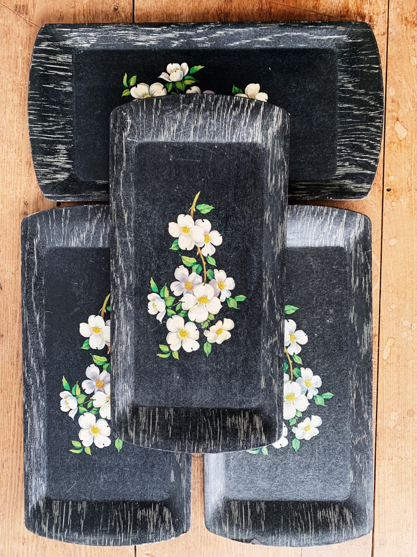 Vintage Hand Painted Dogwood Tray