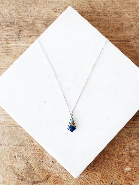 Vintage 1920s Turquoise Inlay Necklace