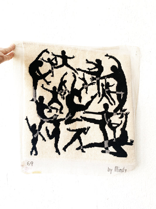 Vintage Figural Embroidery Piece