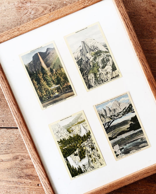 Vintage Framed Yosemite Post Cards