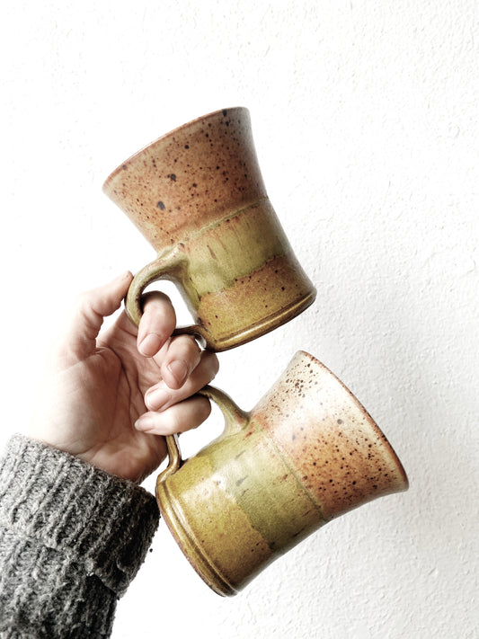 RESERVED Vintage Pottery mug Pair