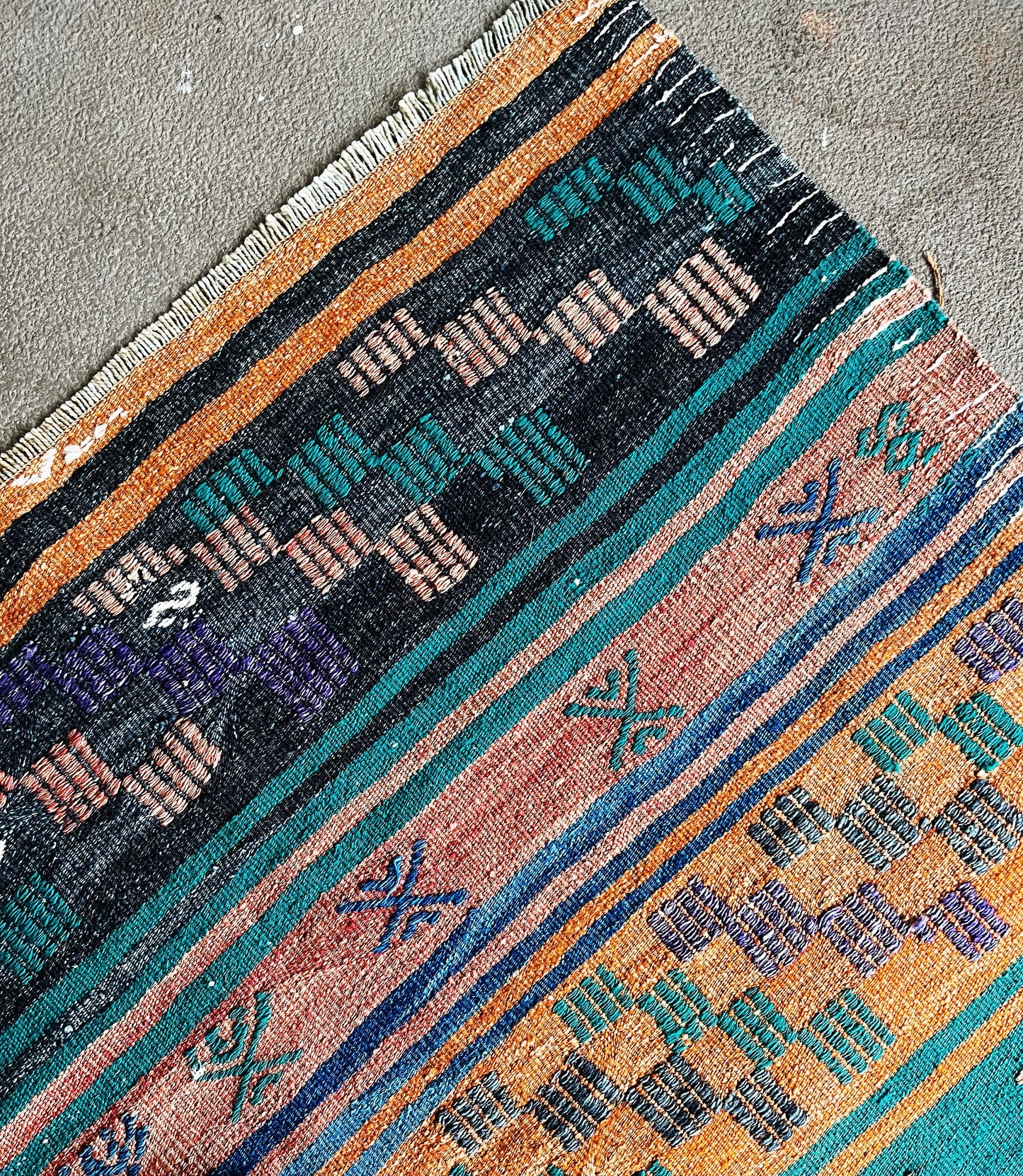 Vintage Turkish Cicim Kilim Rug