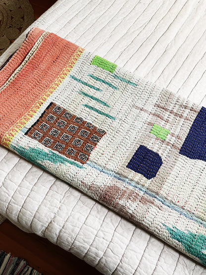 Handmade Cotton Kantha Quilt