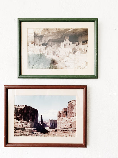 Vintage Framed Desert Landscape Photo