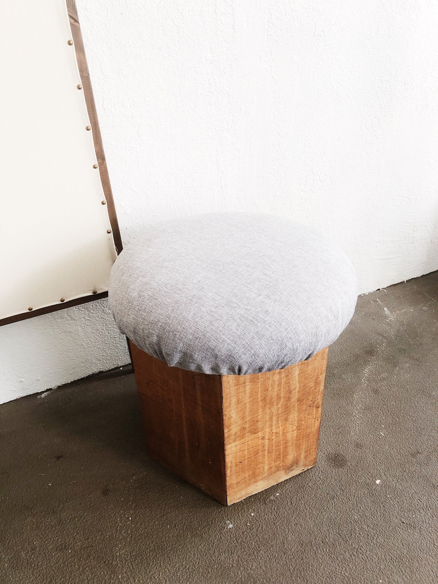 Vintage Hexagonal Storage Bin Stool