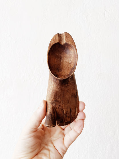 Vintage Wooden Foot Dish
