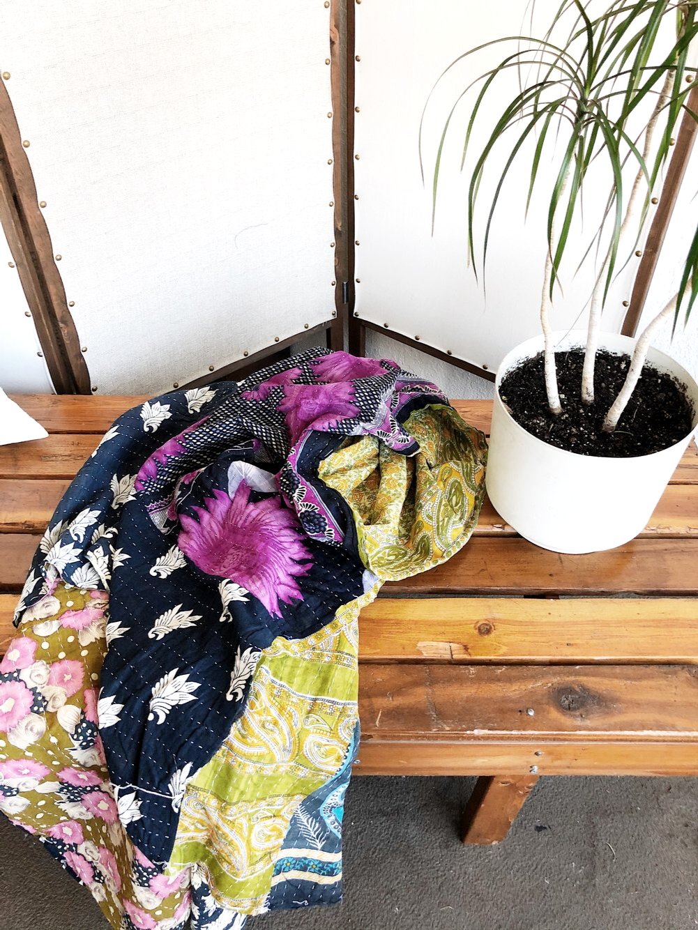 Reversible Vintage Kantha Quilt