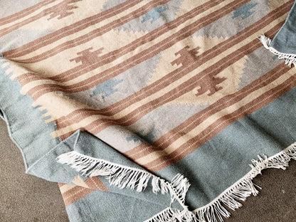 RESERVED Wool Dhurrie Rug/ Pozole Set