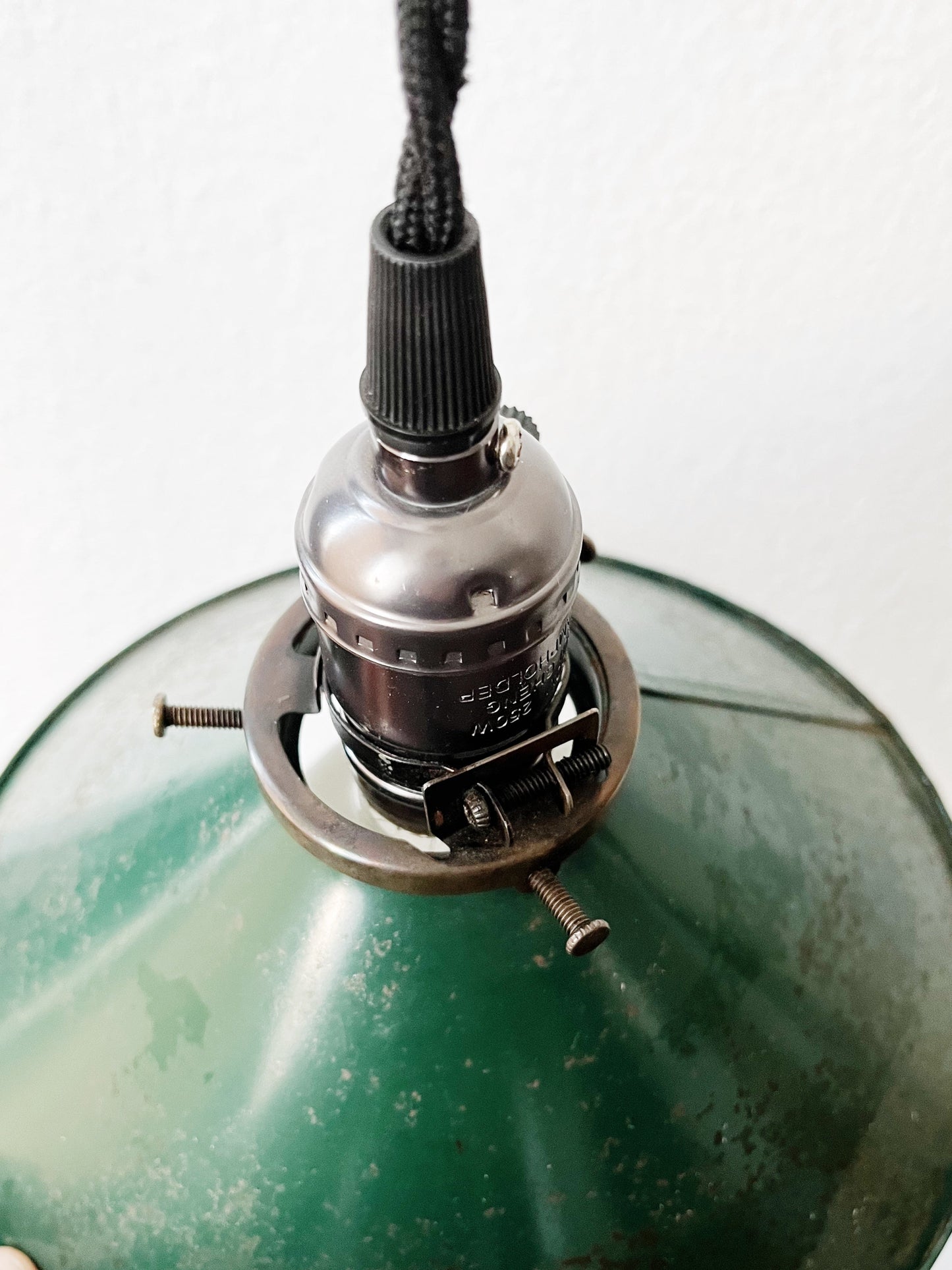 Vintage Enamel Pendant Light