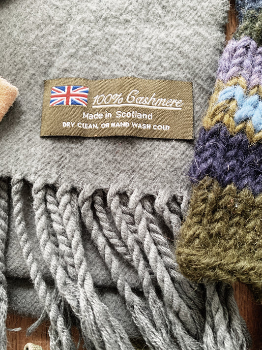 Grey Cashmere Scarf