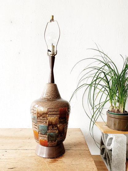 Mid Century Color Block Ceramic Lamp