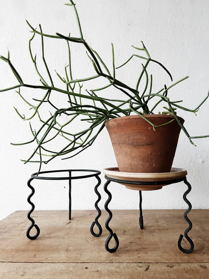 Vintage Iron Squiggle Plant Stand
