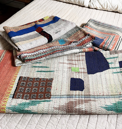 Handmade Cotton Kantha Quilt