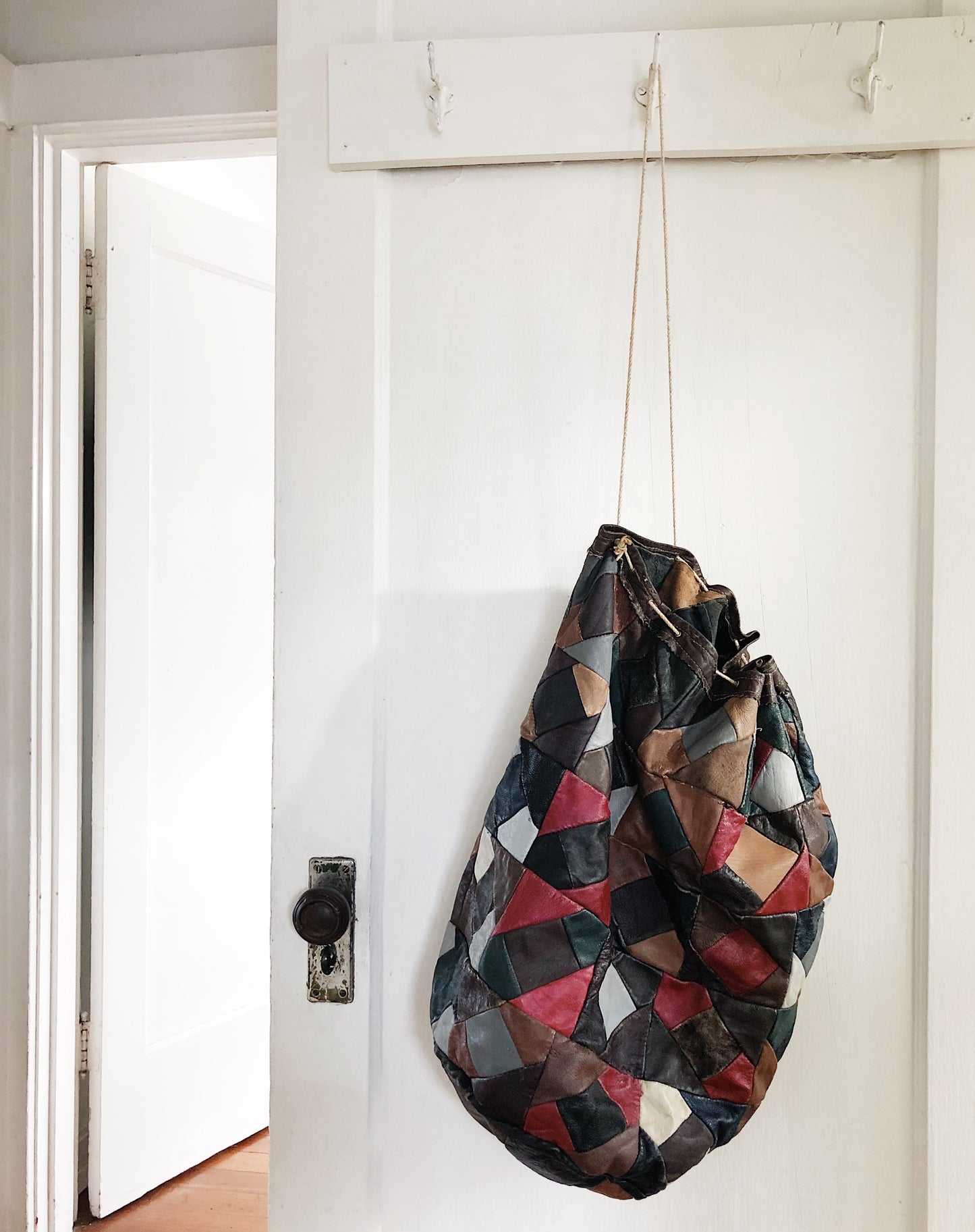 Vintage Leather Patchwork Sack