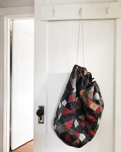 Vintage Leather Patchwork Sack