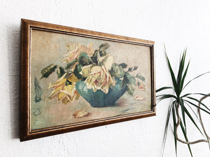 Vintage 1940s Floral Painting