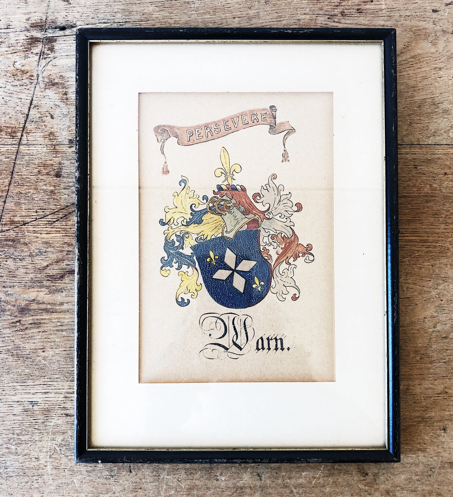 Vintage Crest Painting - Persevere