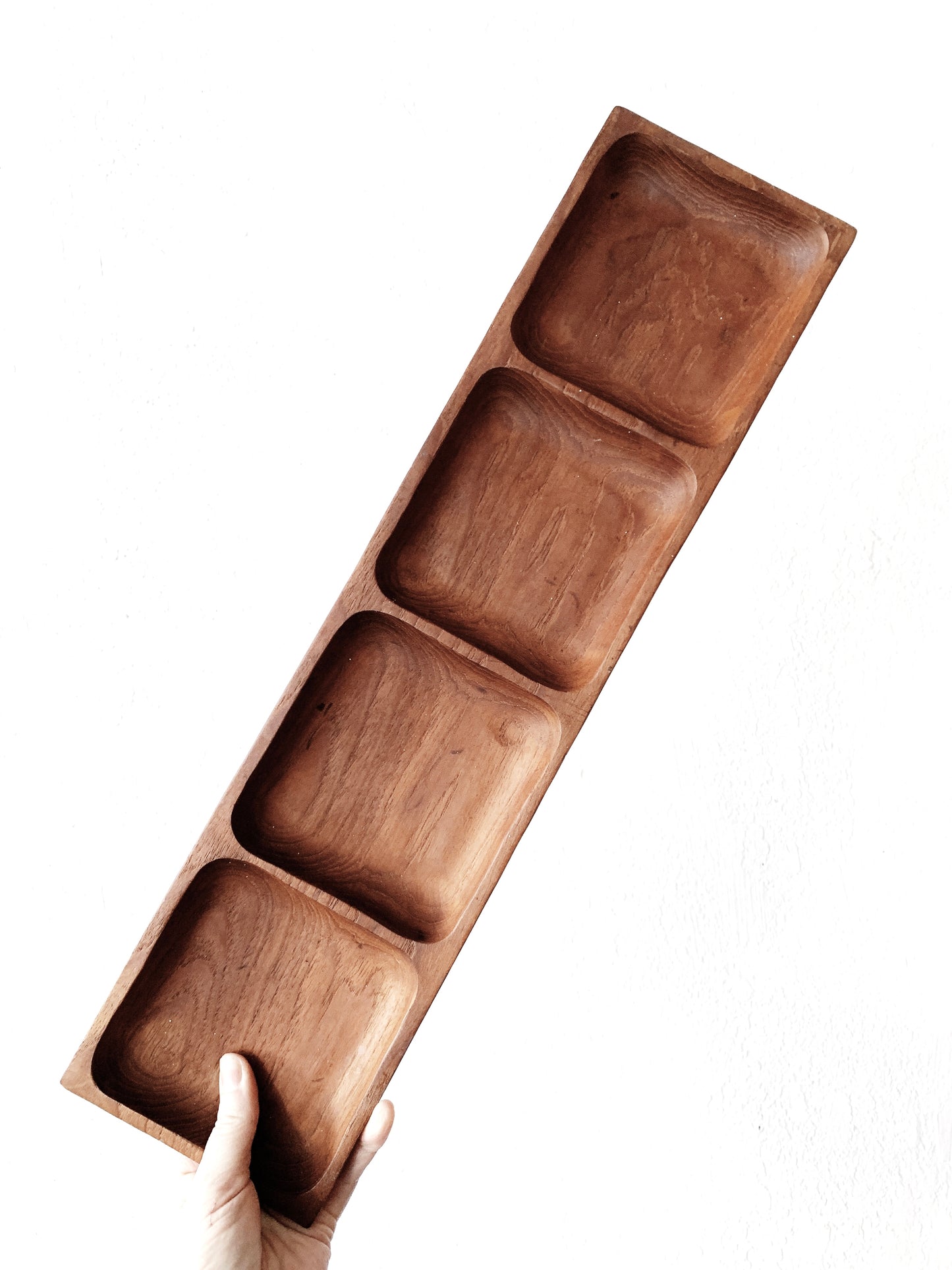 Vintage Divided Teak Tray