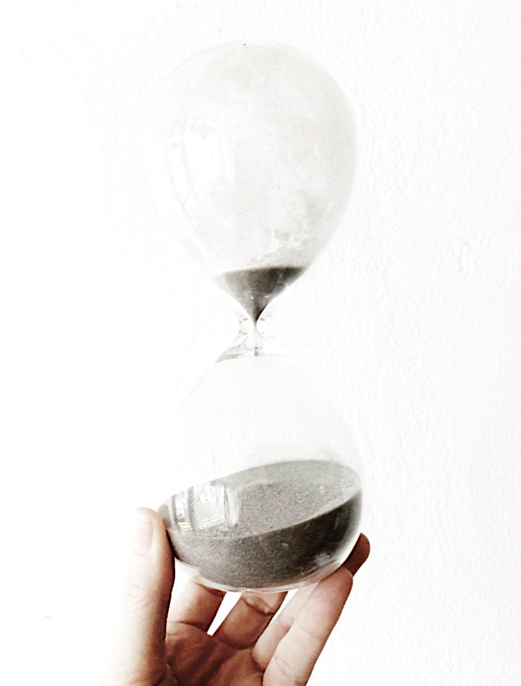 Blown Hourglass with Grey Sand