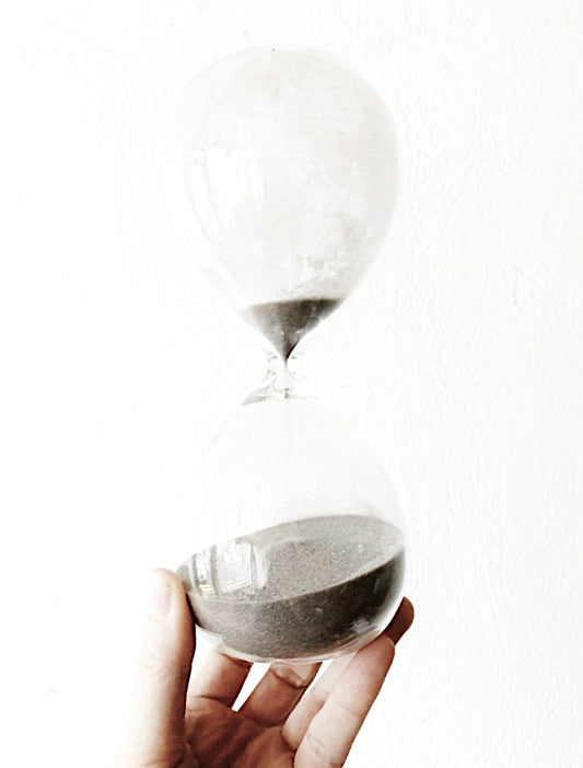 Blown Hourglass with Grey Sand