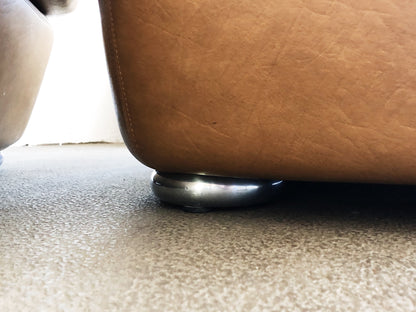 Vintage Naugahyde Oversized Chair and Ottoman