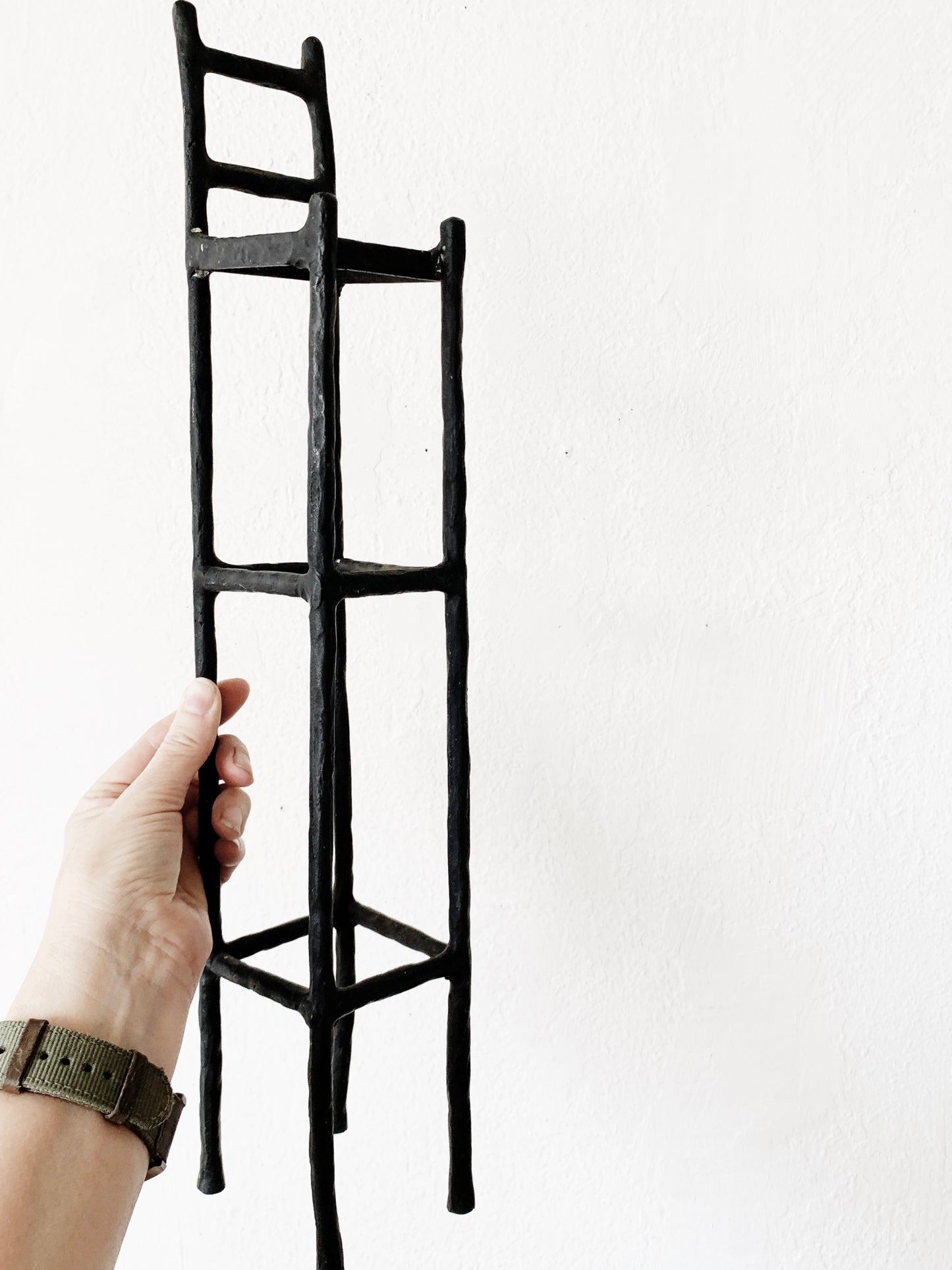 Weighty Vintage Metal Chair Sculpture