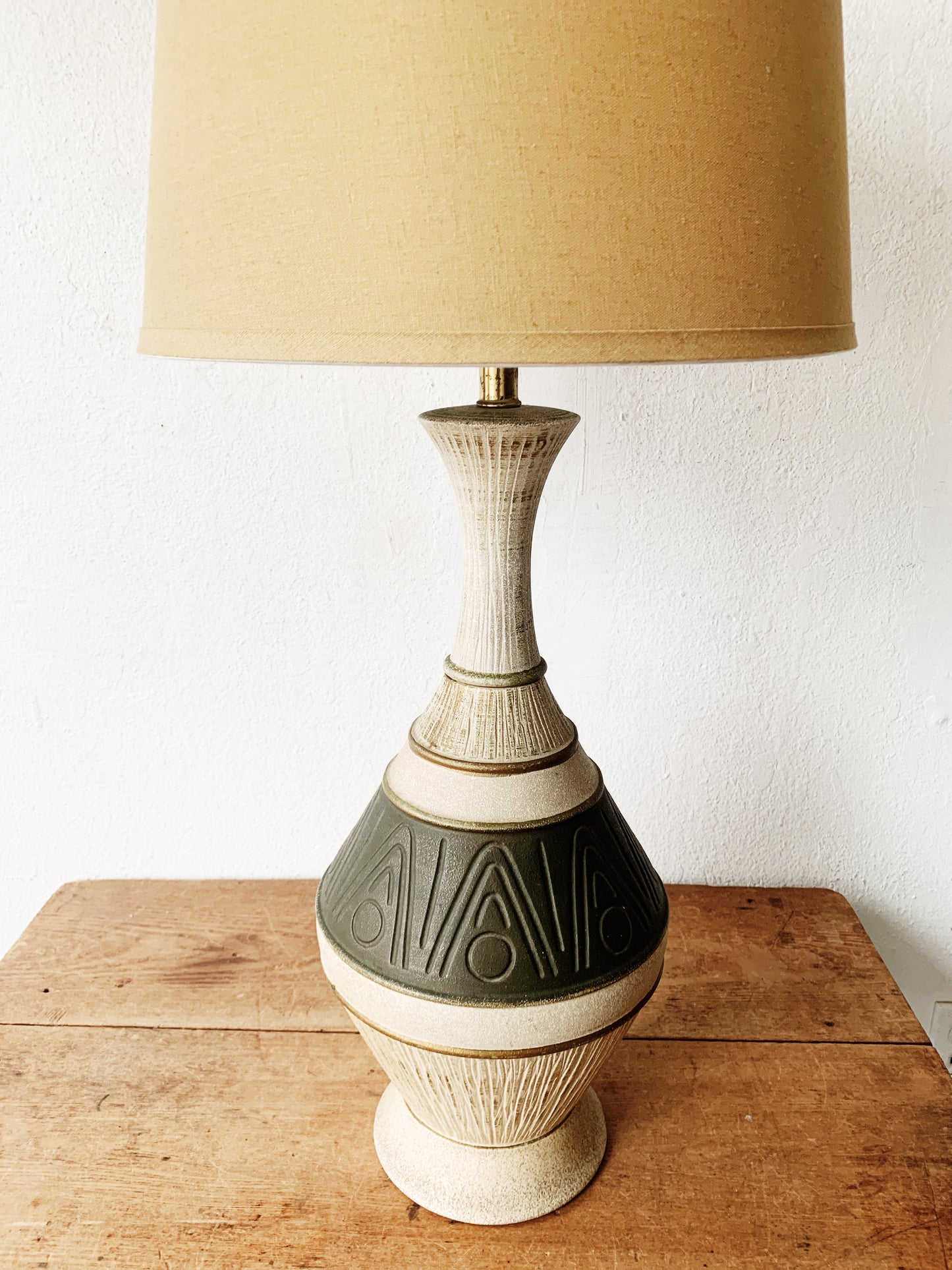 Mid Century Ceramic Lamp with Shade