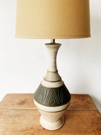 Mid Century Ceramic Lamp with Shade