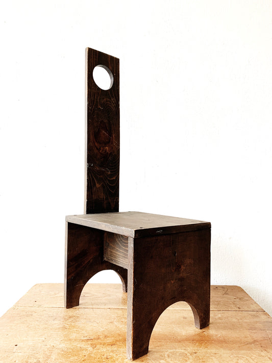 Handmade Vintage Tall Back Stool