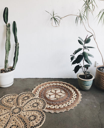 Vintage Round Straw Rugs