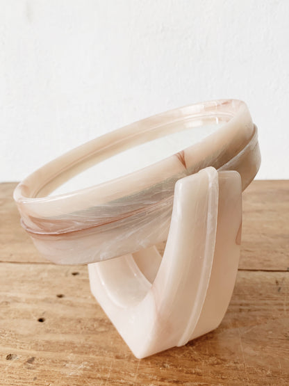 Vintage Blush Acrylic Vanity Mirror