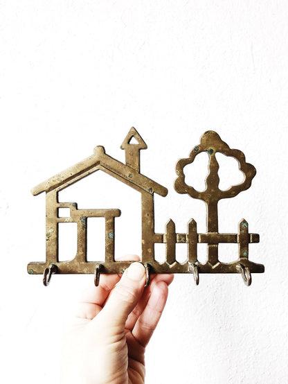 Vintage Solid Brass Key Holder