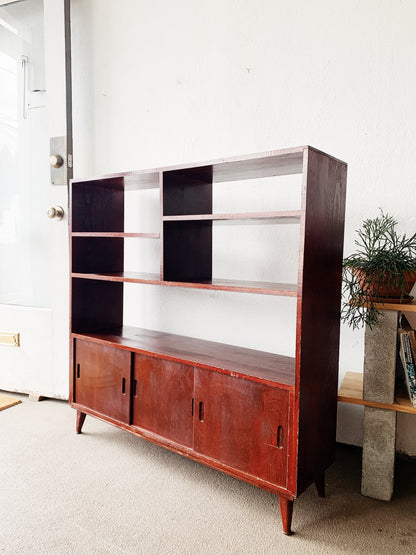 Mid Century Wood Shelving Unit