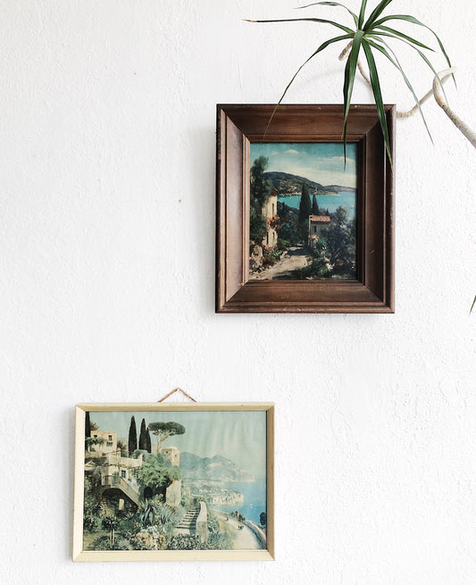 Vintage Framed Mediterranean Landscape