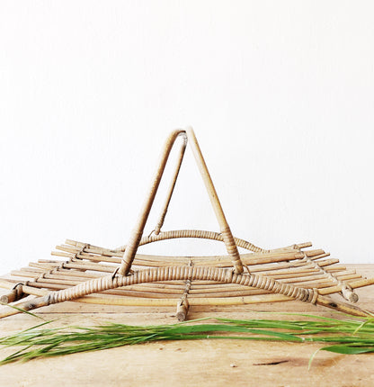Vintage Bamboo Gathering Basket