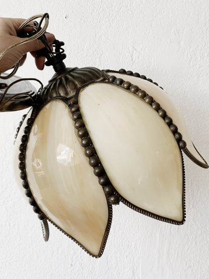 Vintage Stained Glass Pendant