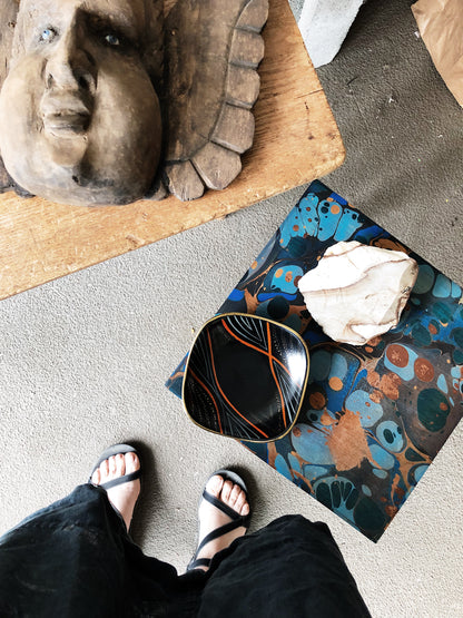 Marbleized MCM Table or Stand